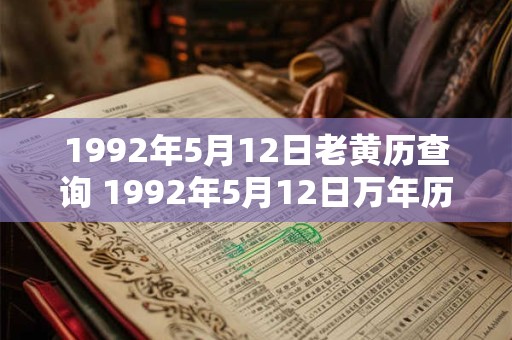 1992年5月12日老黄历查询 1992年5月12日万年历黄道吉日 1992年5月12日老黄历查询 1992年5月12日万年历黄道吉日