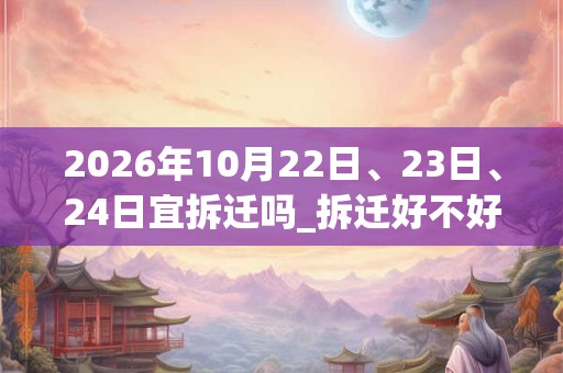 2026年10月22日、23日、24日宜拆迁吗_拆迁好不好 2026年10月22日、23日、24日宜拆迁吗_拆迁好不好