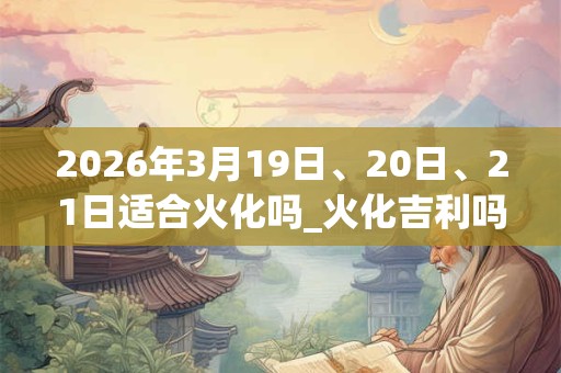 2026年3月19日、20日、21日适合火化吗_火化吉利吗 2026年3月19日、20日、21日适合火化吗_火化吉利吗