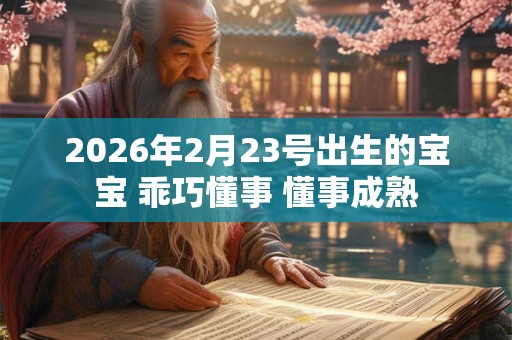 2026年2月23号出生的宝宝 乖巧懂事 懂事成熟