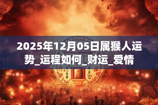 2025年12月05日属猴人运势_运程如何_财运_爱情