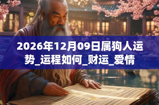 2026年12月09日属狗人运势_运程如何_财运_爱情 2026年12月09日属狗人运势_运程如何_财运_爱情