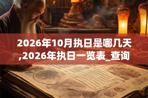 2026年10月执日是哪几天,2026年执日一览表_查询表 2026年10月执日是哪几天,2026年执日一览表_查询表