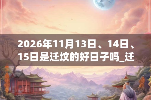 2026年11月13日、14日、15日是迁坟的好日子吗_迁坟可以吗