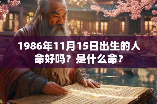 1986年11月15日出生的人命好吗？是什么命？