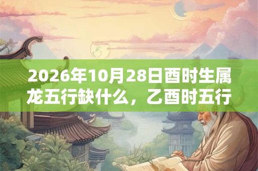 2026年10月28日酉时生属龙五行缺什么，乙酉时五行缺什么