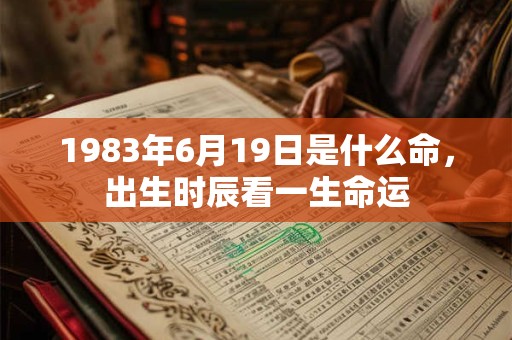 1983年6月19日是什么命，出生时辰看一生命运