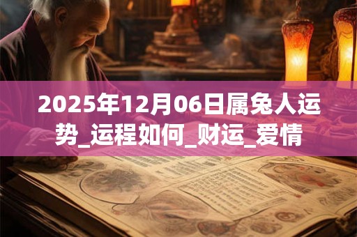 2025年12月06日属兔人运势_运程如何_财运_爱情 2025年12月06日属兔人运势_运程如何_财运_爱情