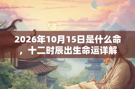 2026年10月15日是什么命,十二时辰出生命运详解 2026年10月15日是什么命,十二时辰出生命运详解