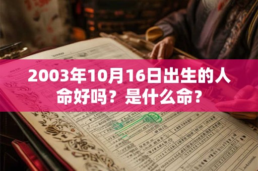 2003年10月16日出生的人命好吗?是什么命? 2003年10月16日出生的人命好吗?是什么命?