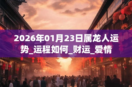 2026年01月23日属龙人运势_运程如何_财运_爱情 2026年01月23日属龙人运势_运程如何_财运_爱情