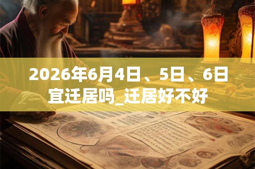 2026年6月4日、5日、6日宜迁居吗_迁居好不好 2026年6月4日、5日、6日宜迁居吗_迁居好不好