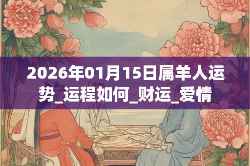 2026年01月15日属羊人运势_运程如何_财运_爱情