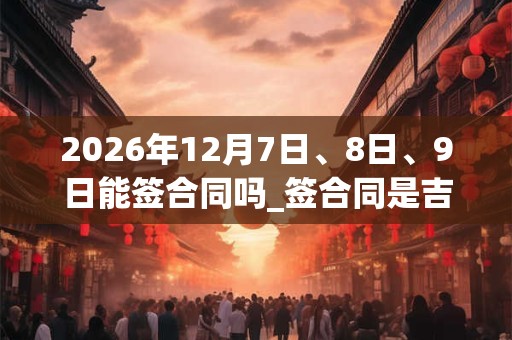 2026年12月7日、8日、9日能签合同吗_签合同是吉日吗 2026年12月7日、8日、9日能签合同吗_签合同是吉日吗