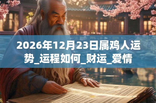 2026年12月23日属鸡人运势_运程如何_财运_爱情 2026年12月23日属鸡人运势_运程如何_财运_爱情