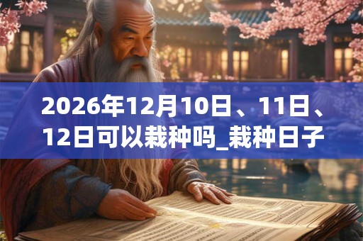 2026年12月10日、11日、12日可以栽种吗_栽种日子好吗