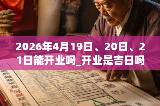 2026年4月19日、20日、21日能开业吗_开业是吉日吗