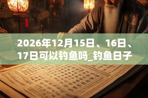 2026年12月15日、16日、17日可以钓鱼吗_钓鱼日子好吗 2026年12月15日、16日、17日可以钓鱼吗_钓鱼日子好吗