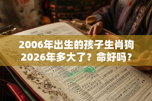 2006年出生的孩子生肖狗2026年多大了？命好吗？