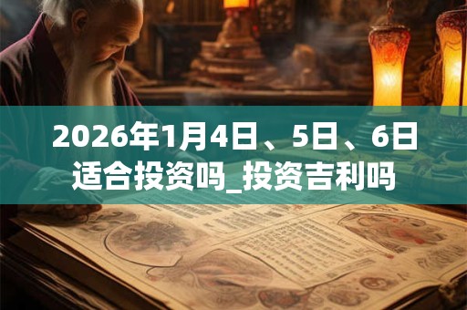 2026年1月4日、5日、6日适合投资吗_投资吉利吗