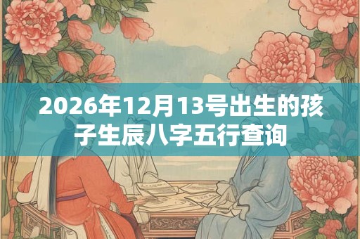 2026年12月13号出生的孩子生辰八字五行查询 2026年12月13号出生的孩子生辰八字五行查询