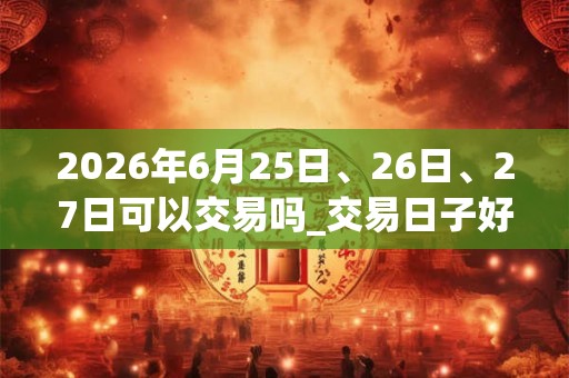 2026年6月25日、26日、27日可以交易吗_交易日子好吗