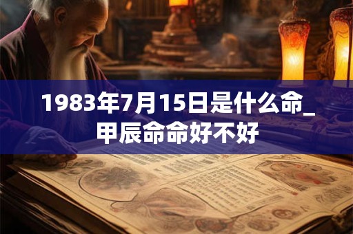 1983年7月15日是什么命_甲辰命命好不好