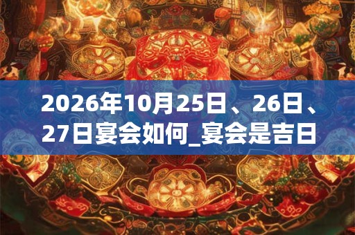 2026年10月25日、26日、27日宴会如何_宴会是吉日吗
