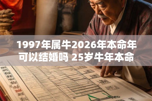 1997年属牛2026年本命年可以结婚吗 25岁牛年本命年结婚好吗 1997年属牛2026年本命年可以结婚吗 25岁牛年本命年结婚好吗