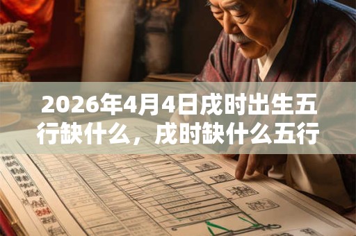 2026年4月4日戌时出生五行缺什么，戌时缺什么五行
