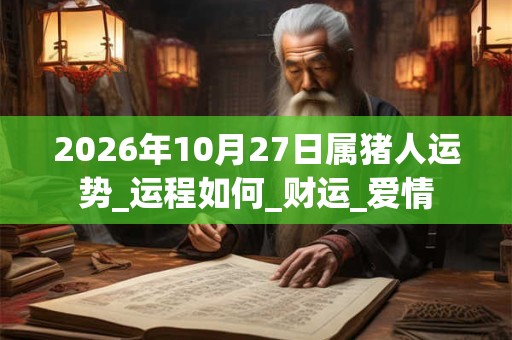 2026年10月27日属猪人运势_运程如何_财运_爱情