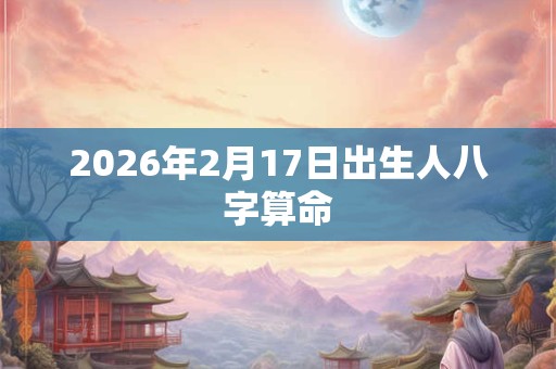 2026年2月17日出生人八字算命 2026年2月17日出生人八字算命