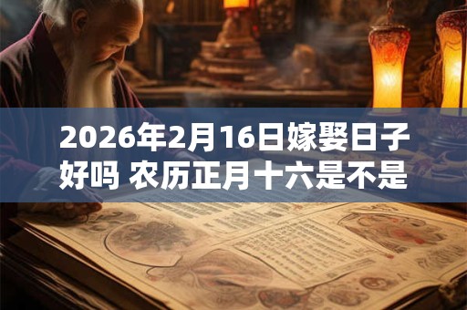 2026年2月16日嫁娶日子好吗 农历正月十六是不是婚嫁吉日 2026年2月16日嫁娶日子好吗 农历正月十六是不是婚嫁吉日