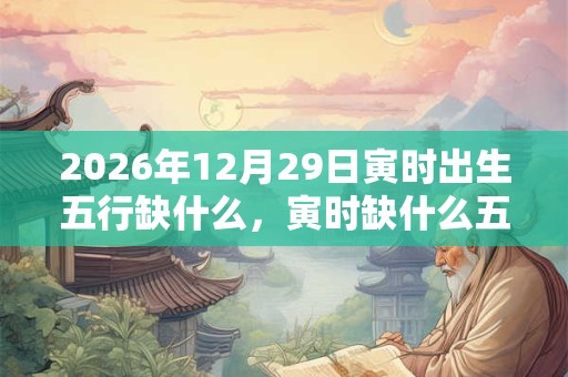 2026年12月29日寅时出生五行缺什么，寅时缺什么五行