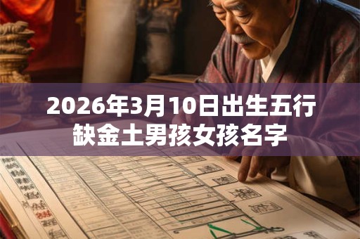 2026年3月10日出生五行缺金土男孩女孩名字
