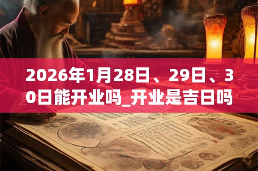 2026年1月28日、29日、30日能开业吗_开业是吉日吗