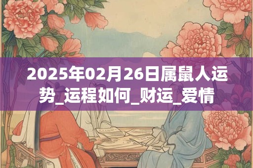 2025年02月26日属鼠人运势_运程如何_财运_爱情 2025年02月26日属鼠人运势_运程如何_财运_爱情