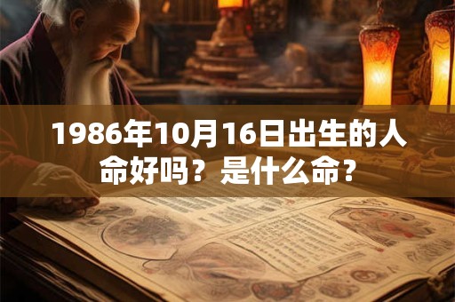 1986年10月16日出生的人命好吗？是什么命？
