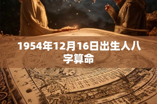 1954年12月16日出生人八字算命 1954年12月16日出生人八字算命