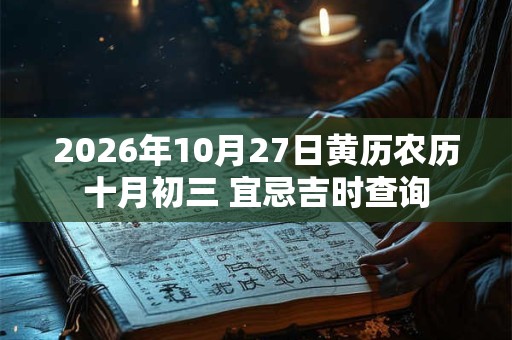 2026年10月27日黄历农历十月初三 宜忌吉时查询 2026年10月27日黄历农历十月初三 宜忌吉时查询