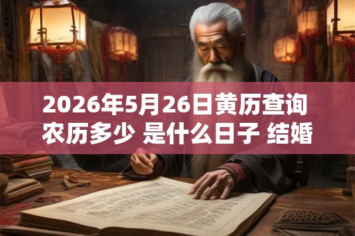 2026年5月26日黄历查询 农历多少 是什么日子 结婚吉时