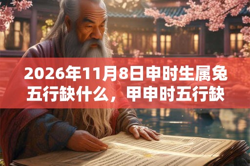 2026年11月8日申时生属兔五行缺什么,甲申时五行缺什么 2026年11月8日申时生属兔五行缺什么,甲申时五行缺什么