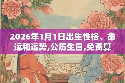 2026年1月1日出生性格、命运和运势,公历生日,免费算命 2026年1月1日出生性格、命运和运势,公历生日,免费算命