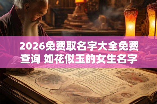2026免费取名字大全免费查询 如花似玉的女生名字2026 2026免费取名字大全免费查询 如花似玉的女生名字2026
