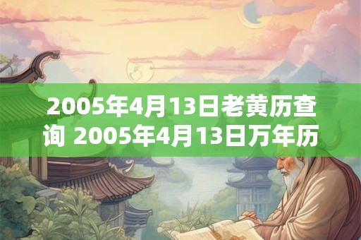 2005年4月13日老黄历查询 2005年4月13日万年历黄道吉日 2005年4月13日老黄历查询 2005年4月13日万年历黄道吉日