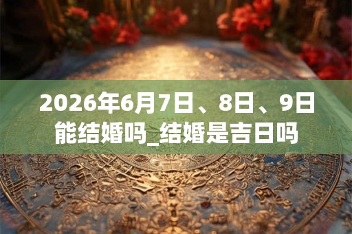 2026年6月7日、8日、9日能结婚吗_结婚是吉日吗 2026年6月7日、8日、9日能结婚吗_结婚是吉日吗