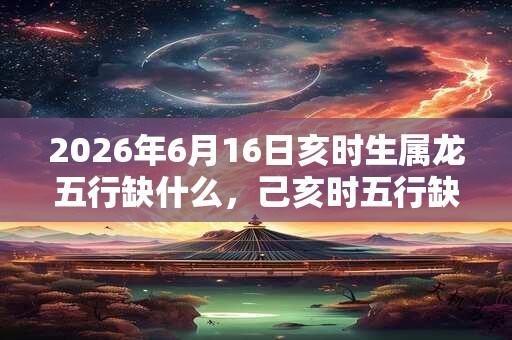 2026年6月16日亥时生属龙五行缺什么，己亥时五行缺什么