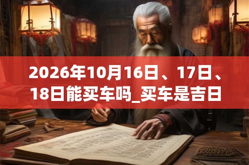 2026年10月16日、17日、18日能买车吗_买车是吉日吗 2026年10月16日、17日、18日能买车吗_买车是吉日吗