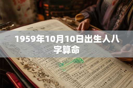 1959年10月10日出生人八字算命 1959年10月10日出生人八字算命
