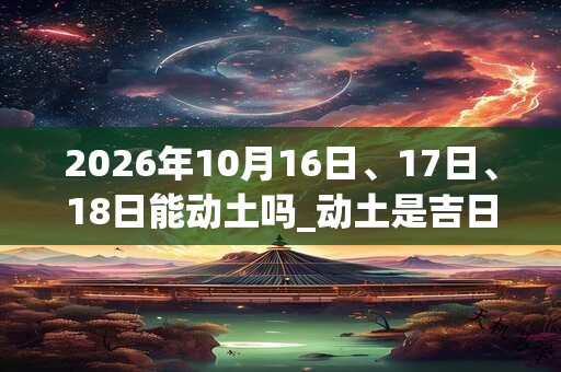 2026年10月16日、17日、18日能动土吗_动土是吉日吗